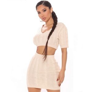 FashionNova Knit Sweater Skirt Set